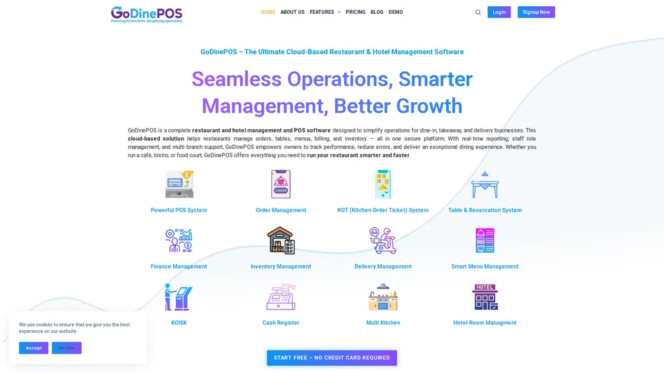 Homepage snapshot at launch