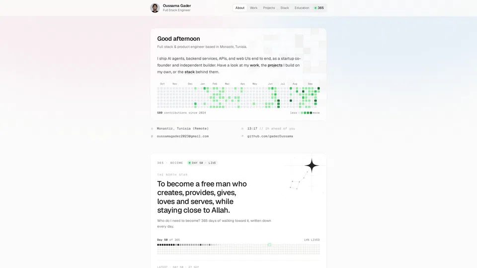 Homepage snapshot at launch