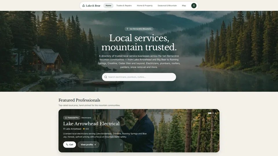 Homepage snapshot at launch