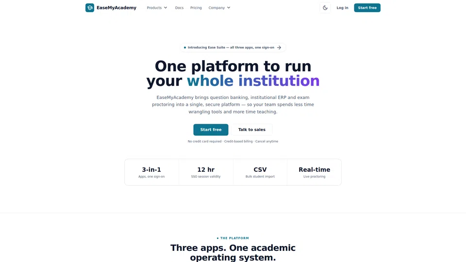 Homepage snapshot at launch