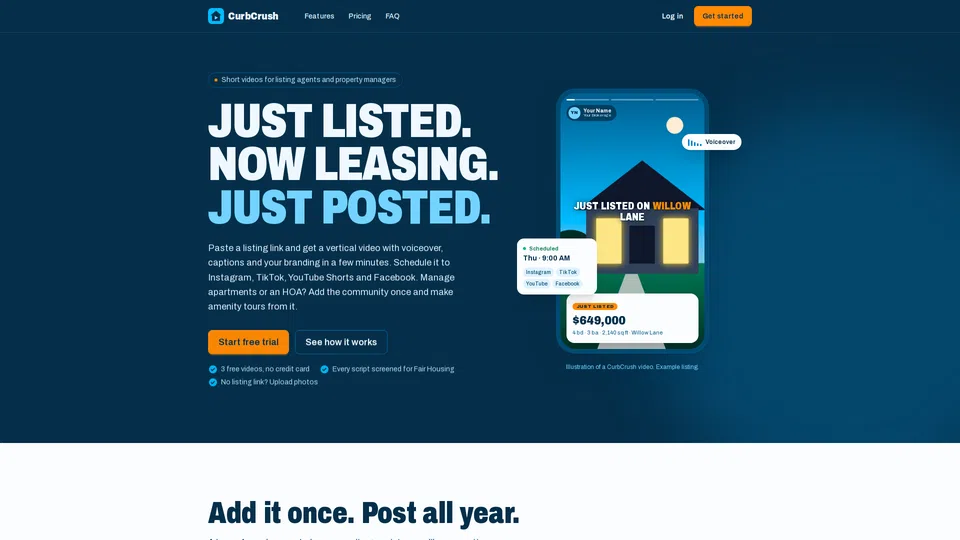 Homepage snapshot at launch