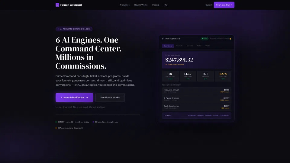 Homepage snapshot at launch