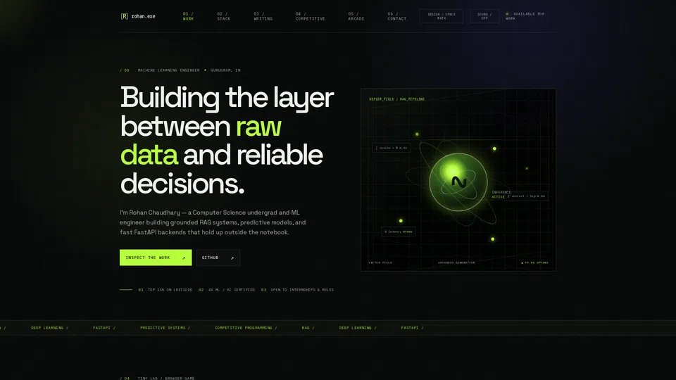 Homepage snapshot at launch