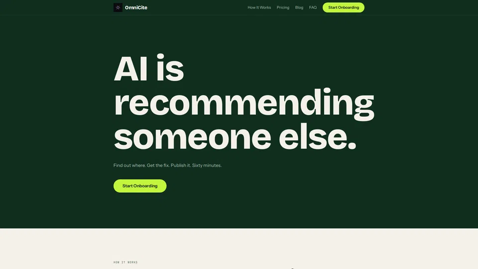 Homepage snapshot at launch