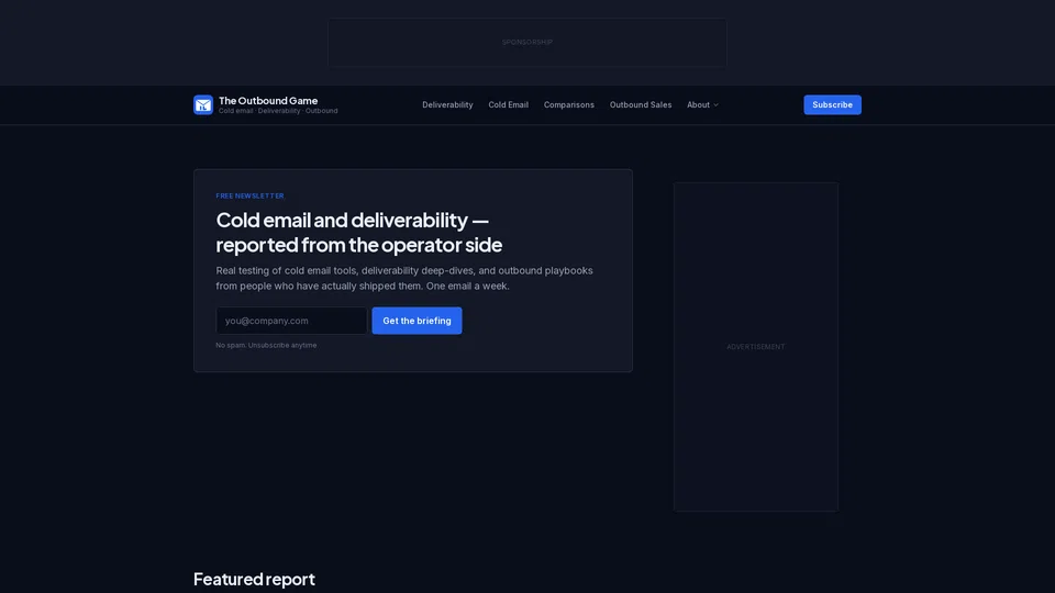 Homepage snapshot at launch