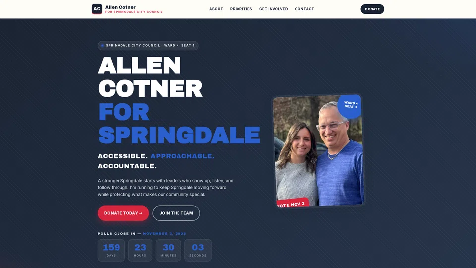 Homepage snapshot at launch