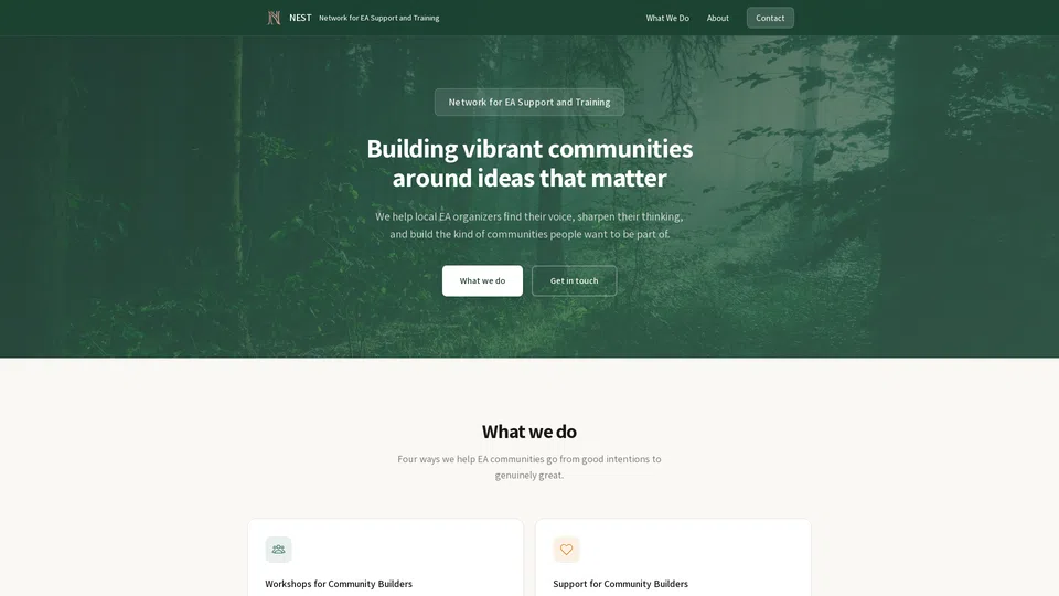 Homepage snapshot at launch