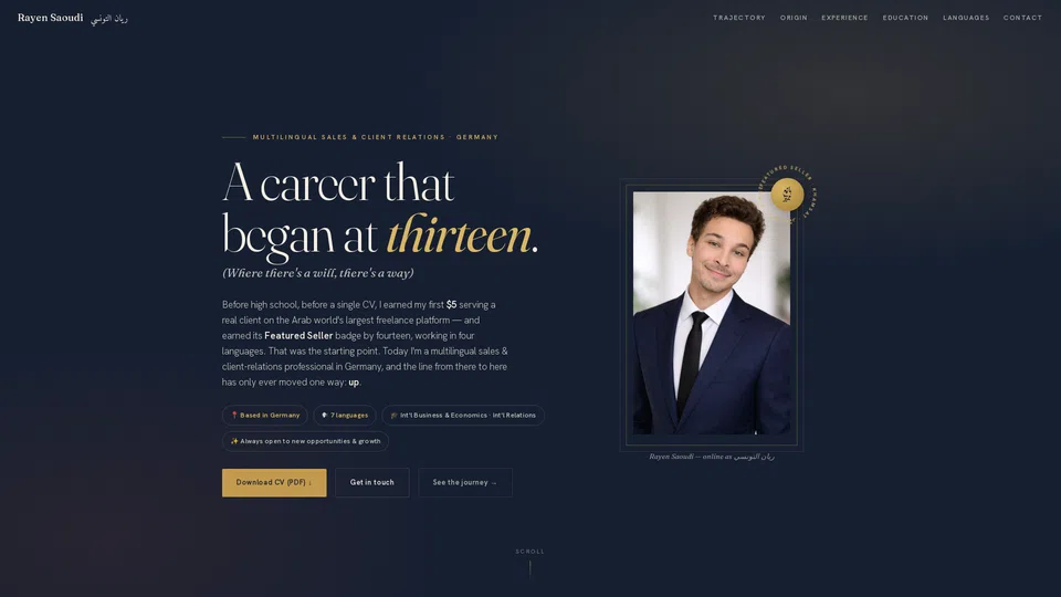Homepage snapshot at launch