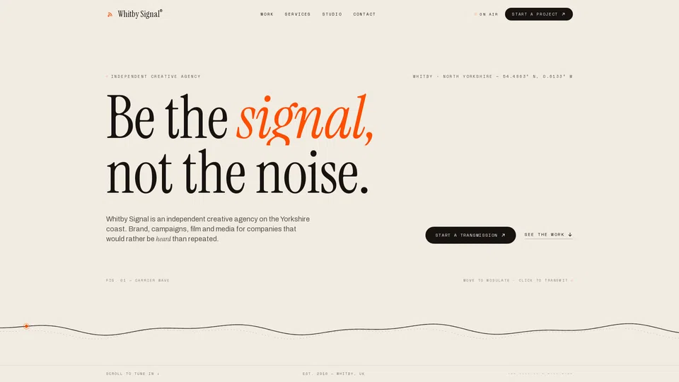 Homepage snapshot at launch