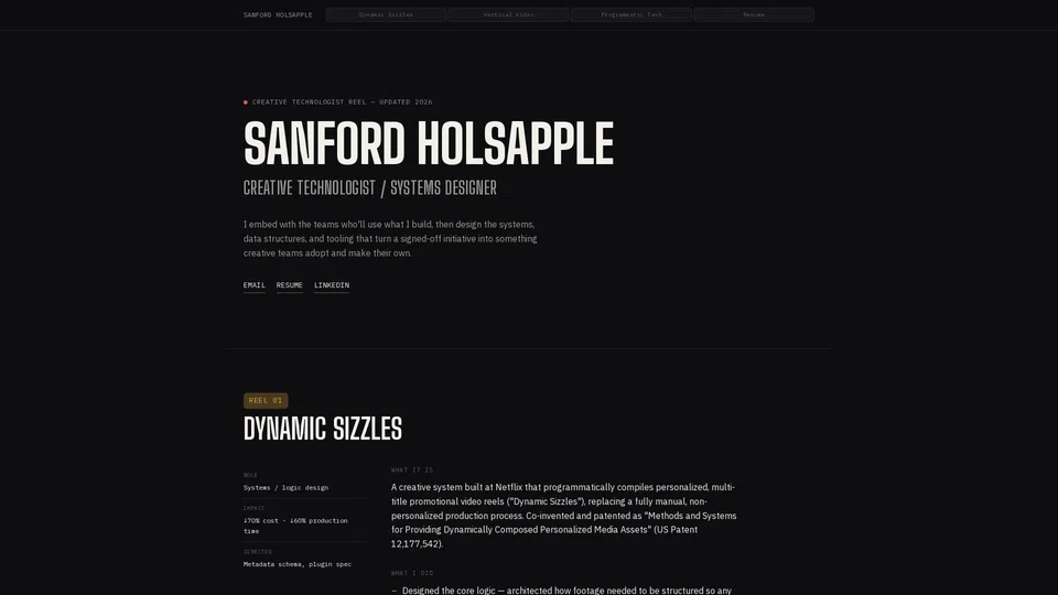 Homepage snapshot at launch