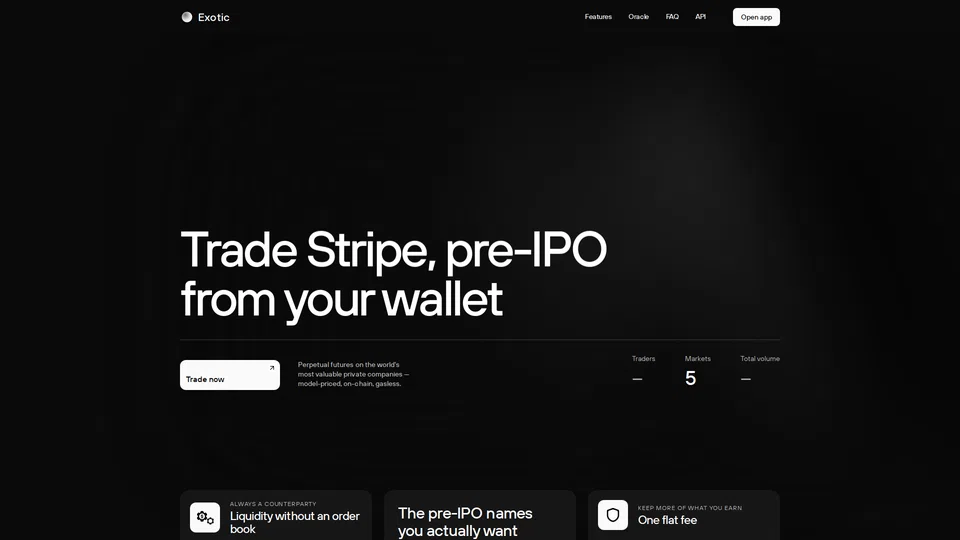 Homepage snapshot at launch
