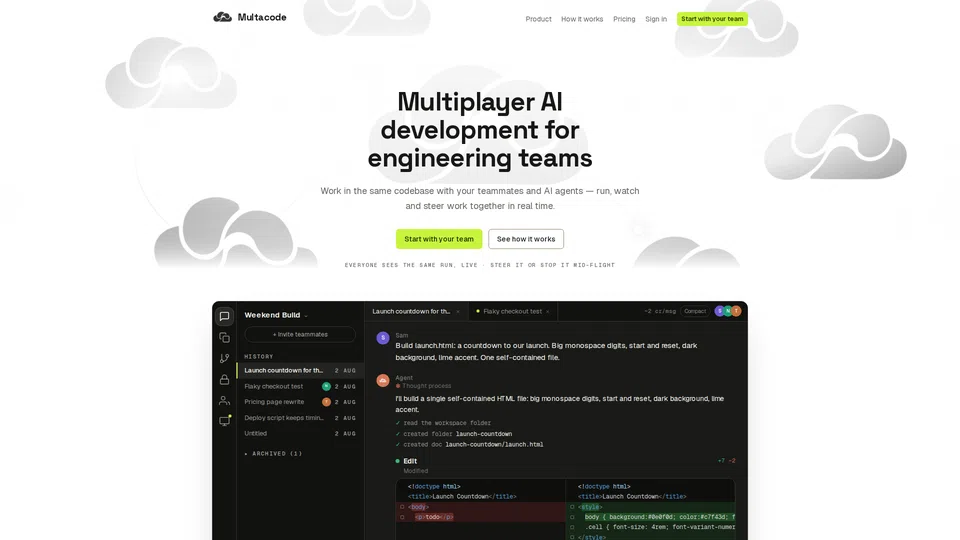 Homepage snapshot at launch