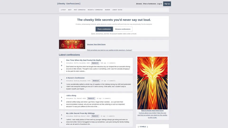 Homepage snapshot at launch