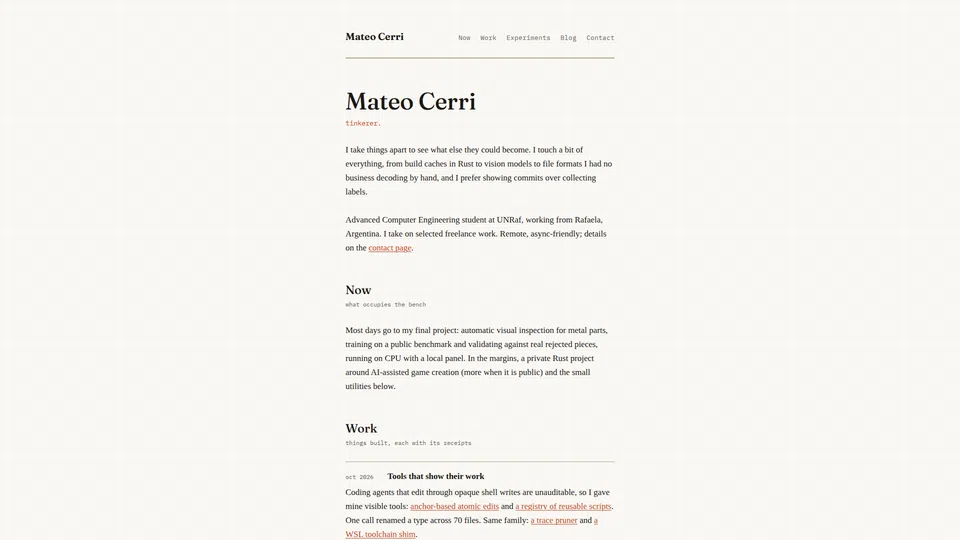 Homepage snapshot at launch