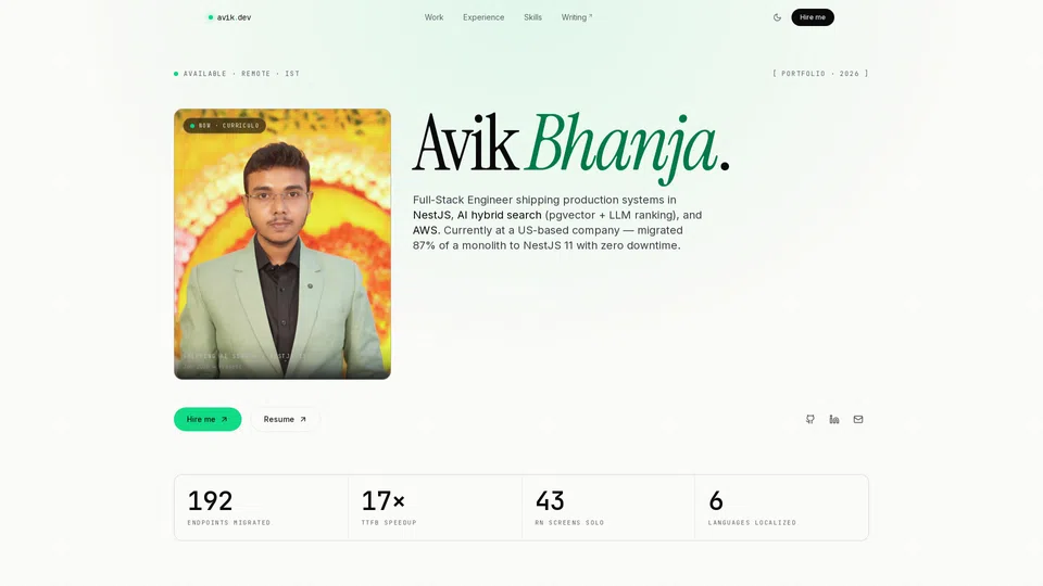 Homepage snapshot at launch