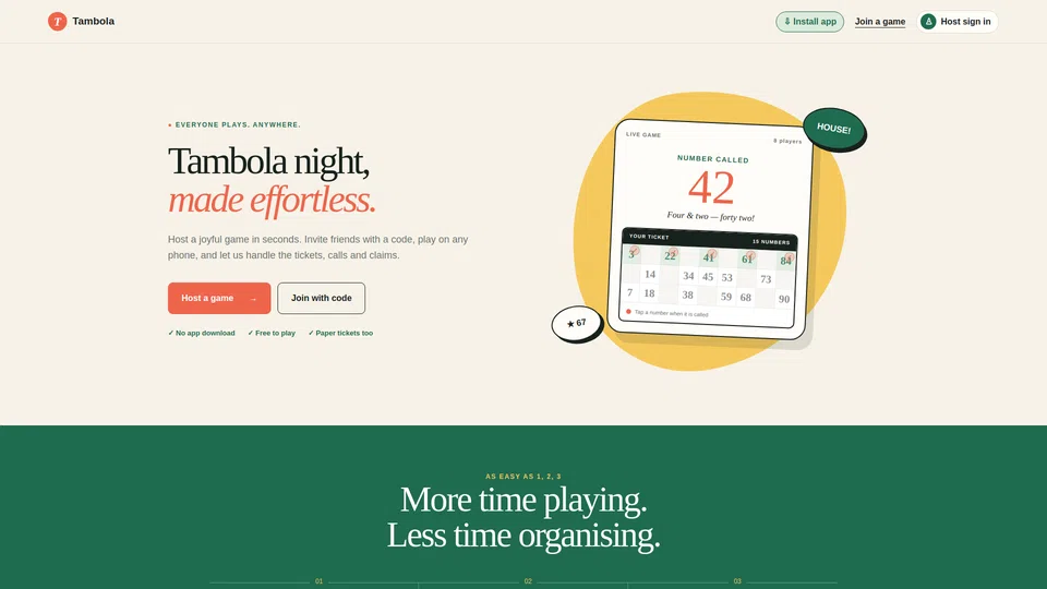 Homepage snapshot at launch