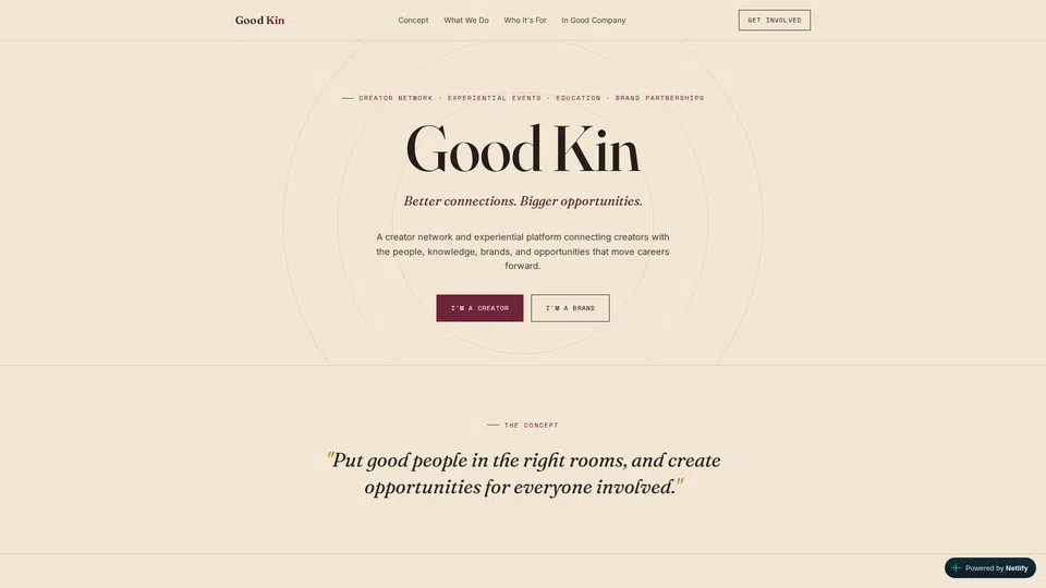 Homepage snapshot at launch
