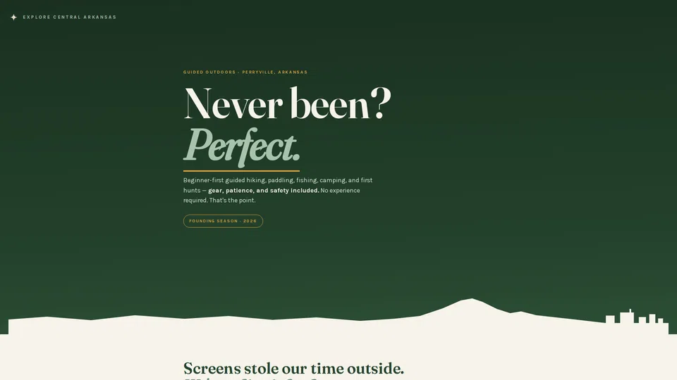 Homepage snapshot at launch