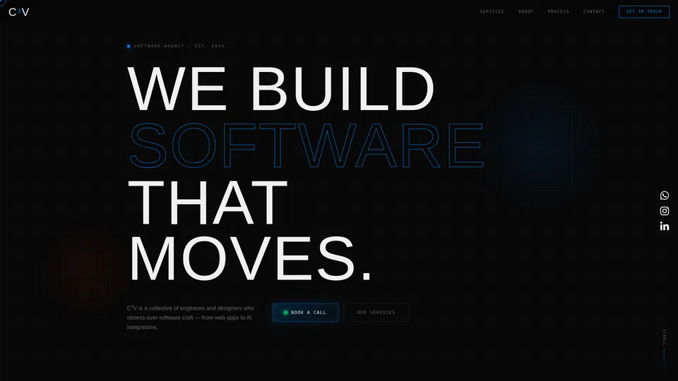 Homepage snapshot at launch