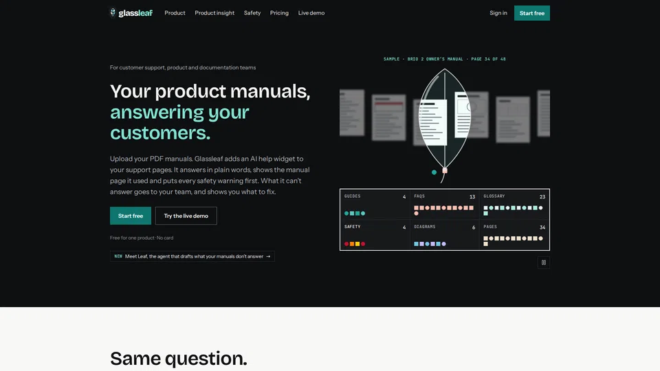 Homepage snapshot at launch