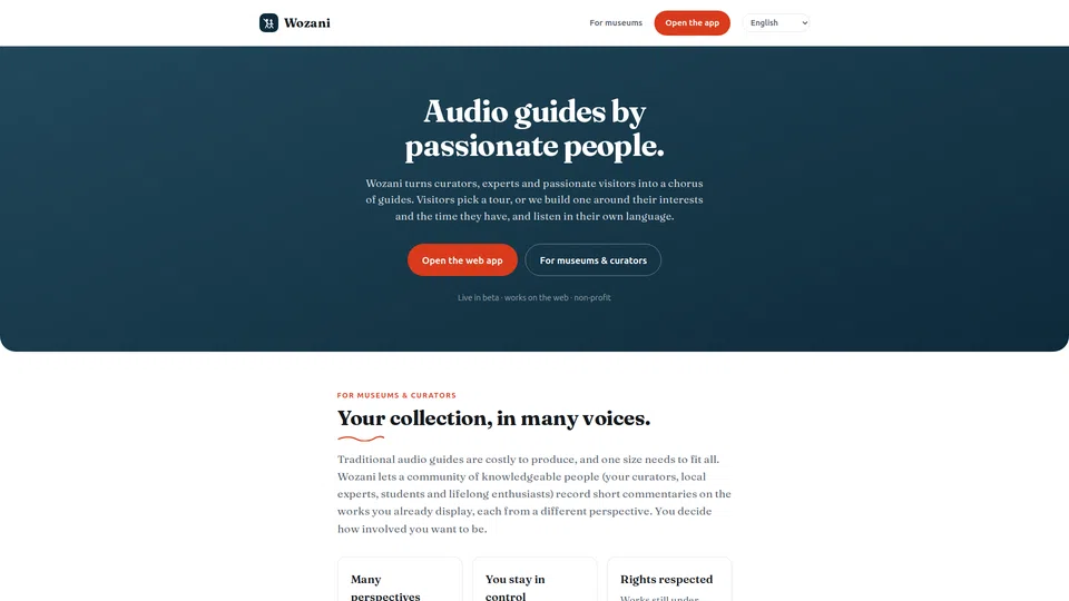 Homepage snapshot at launch