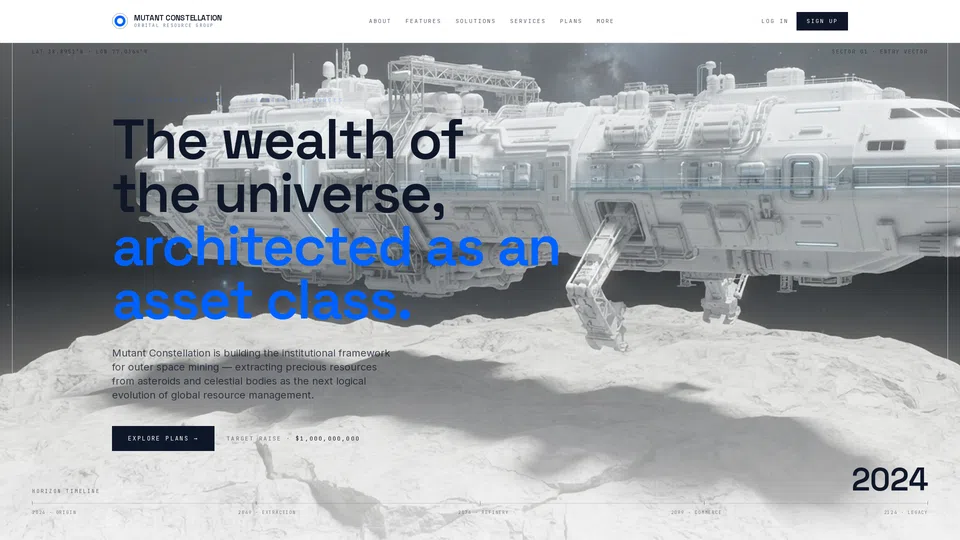 Homepage snapshot at launch
