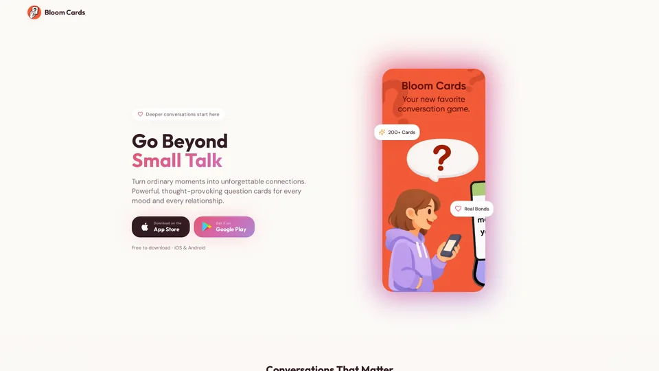 Homepage snapshot at launch