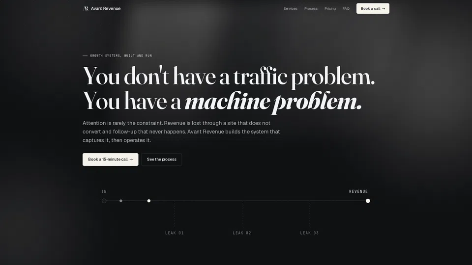 Homepage snapshot at launch