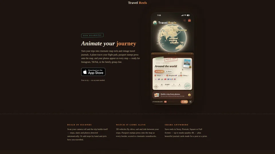 Homepage snapshot at launch