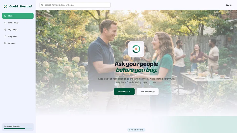 Homepage snapshot at launch