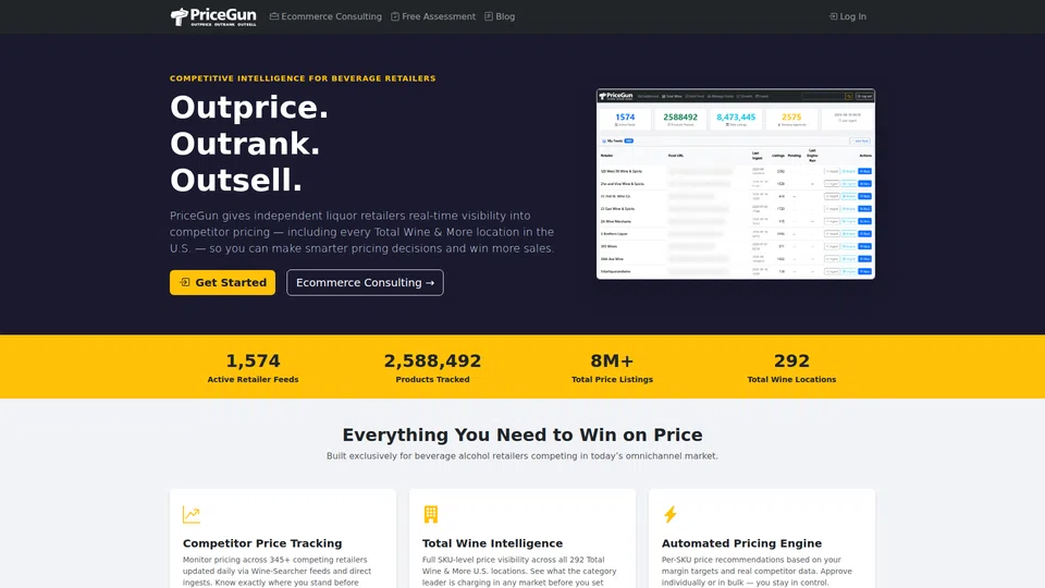 Homepage snapshot at launch