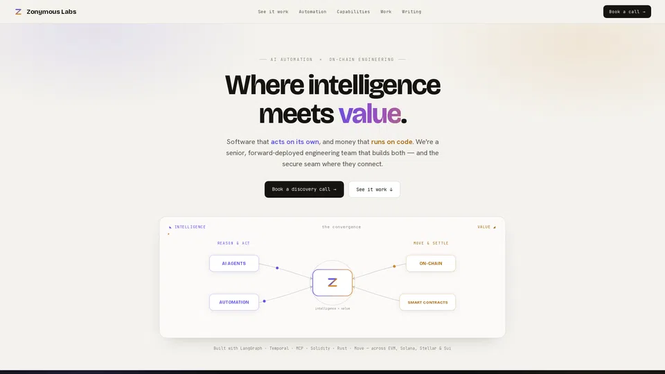 Homepage snapshot at launch