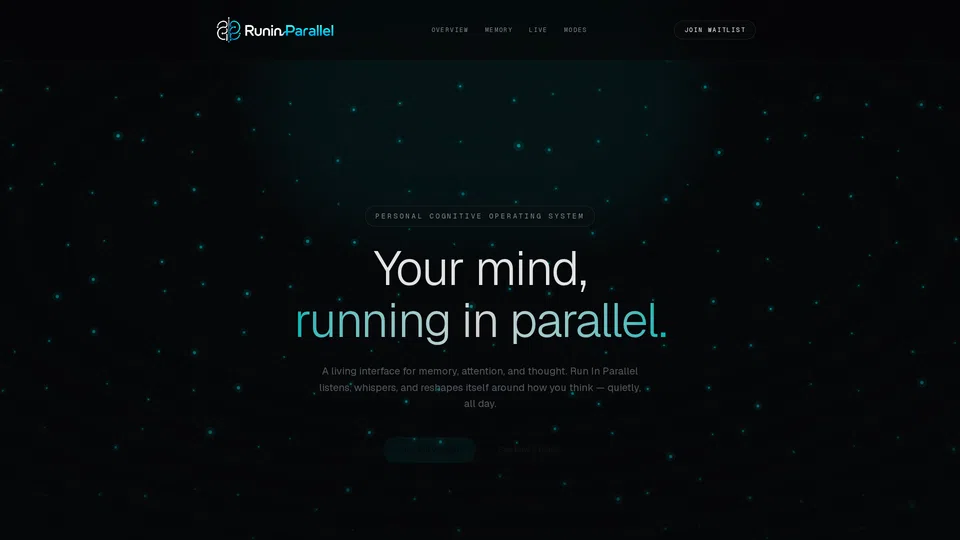 Homepage snapshot at launch
