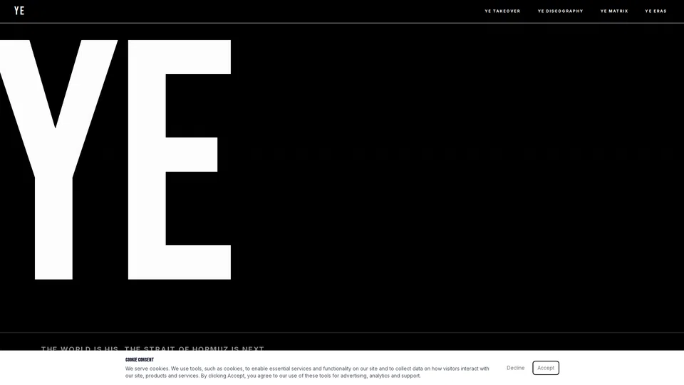 Homepage snapshot at launch