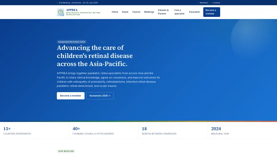 Homepage snapshot at launch