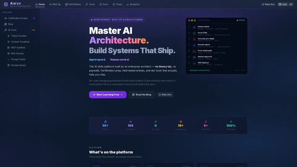 Homepage snapshot at launch