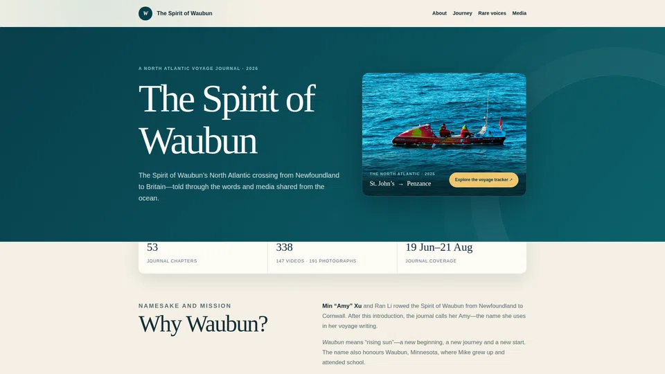 Homepage snapshot at launch