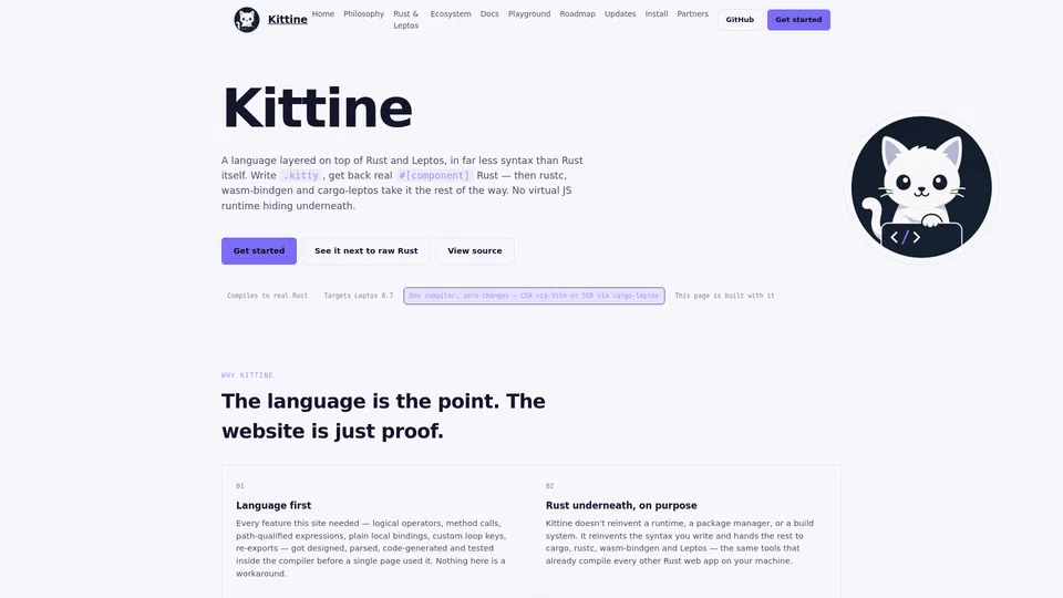 Homepage snapshot at launch