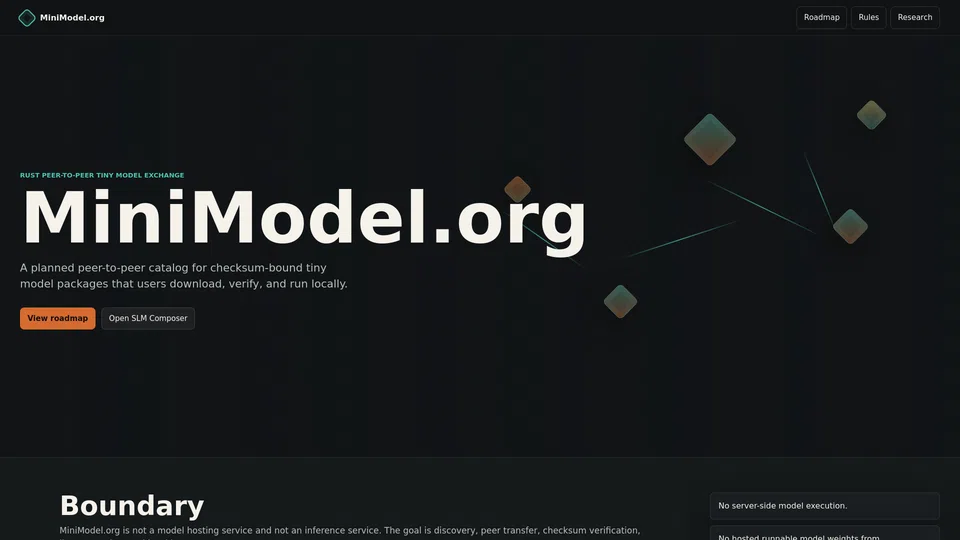Homepage snapshot at launch