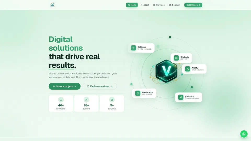 Homepage snapshot at launch