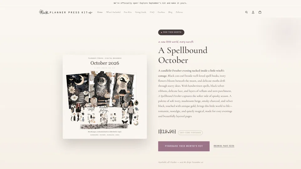 Homepage snapshot at launch