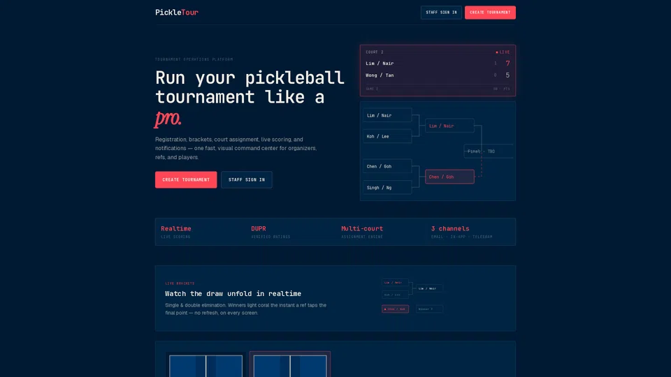 Homepage snapshot at launch