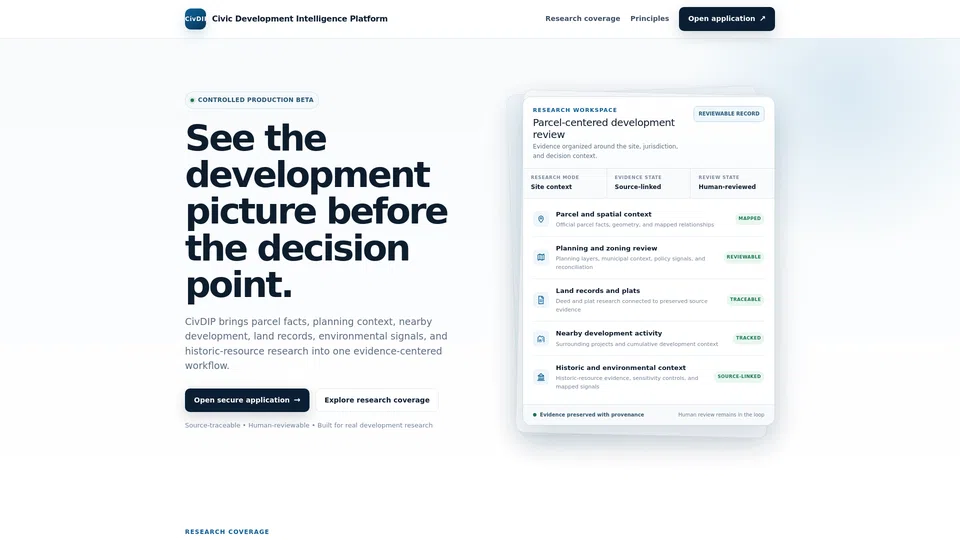 Homepage snapshot at launch