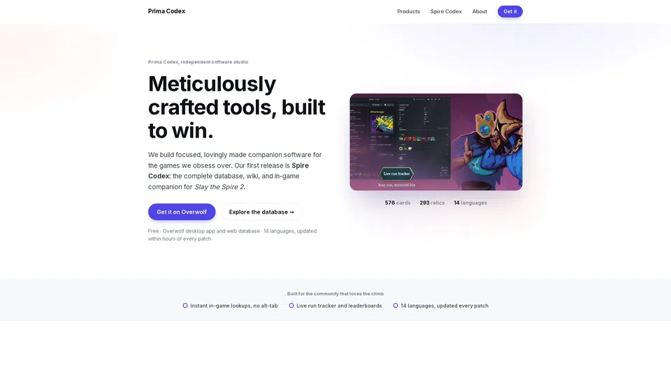 Homepage snapshot at launch