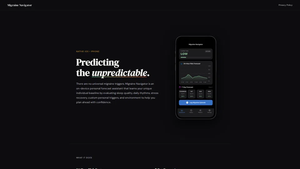 Homepage snapshot at launch