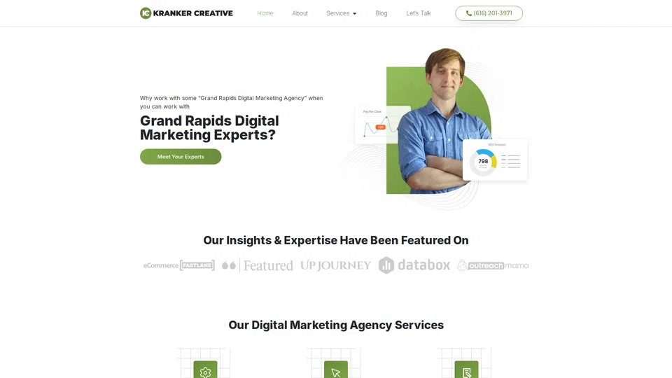 Homepage snapshot at launch