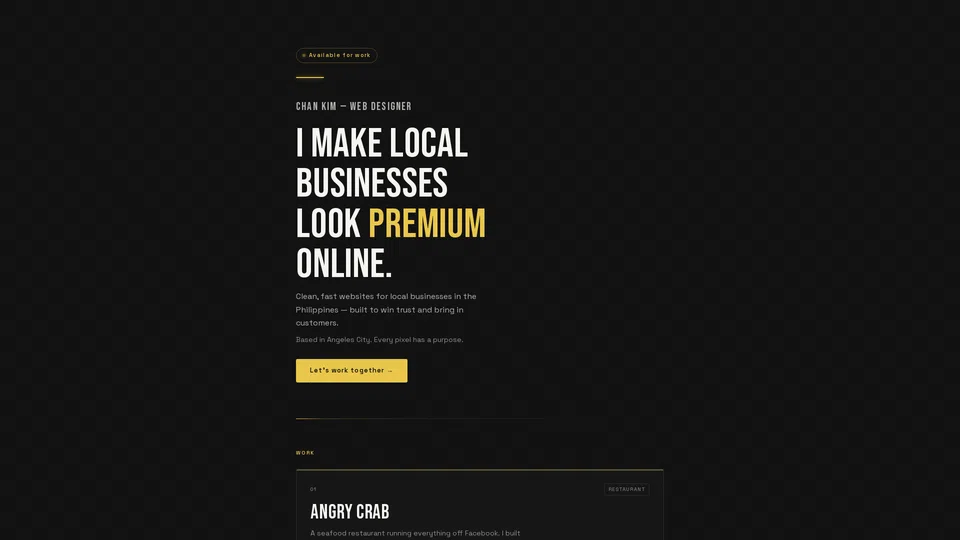 Homepage snapshot at launch