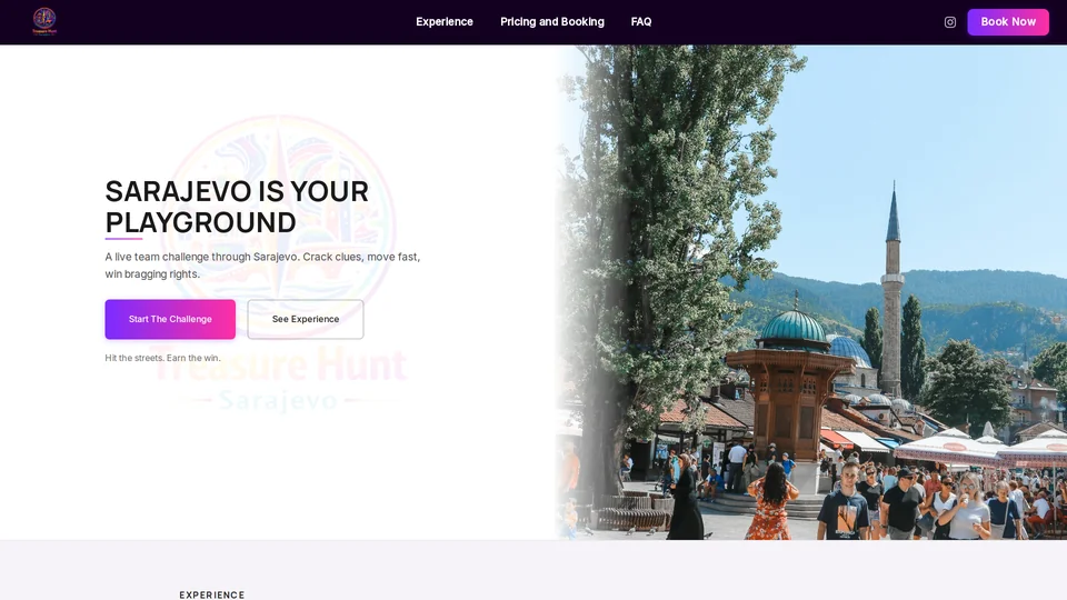 Homepage snapshot at launch