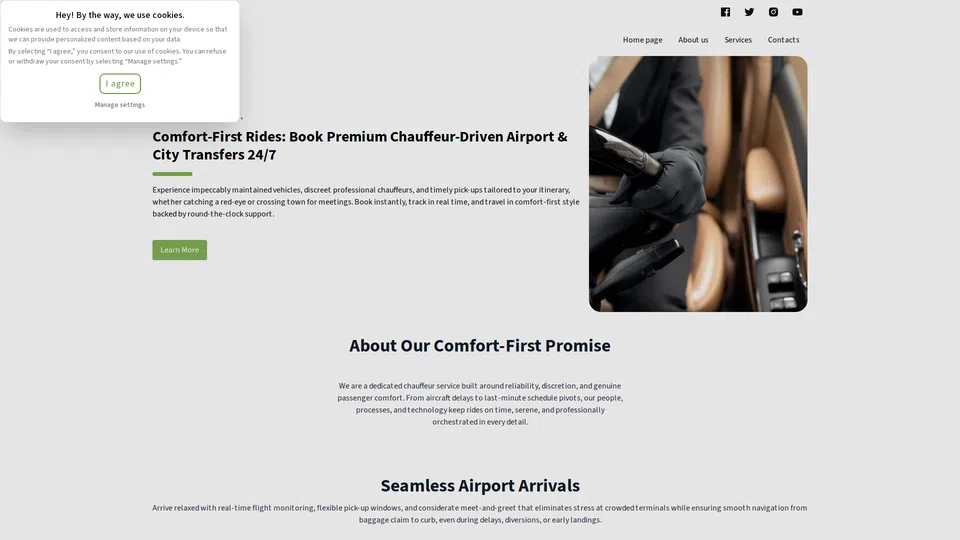 Homepage snapshot at launch