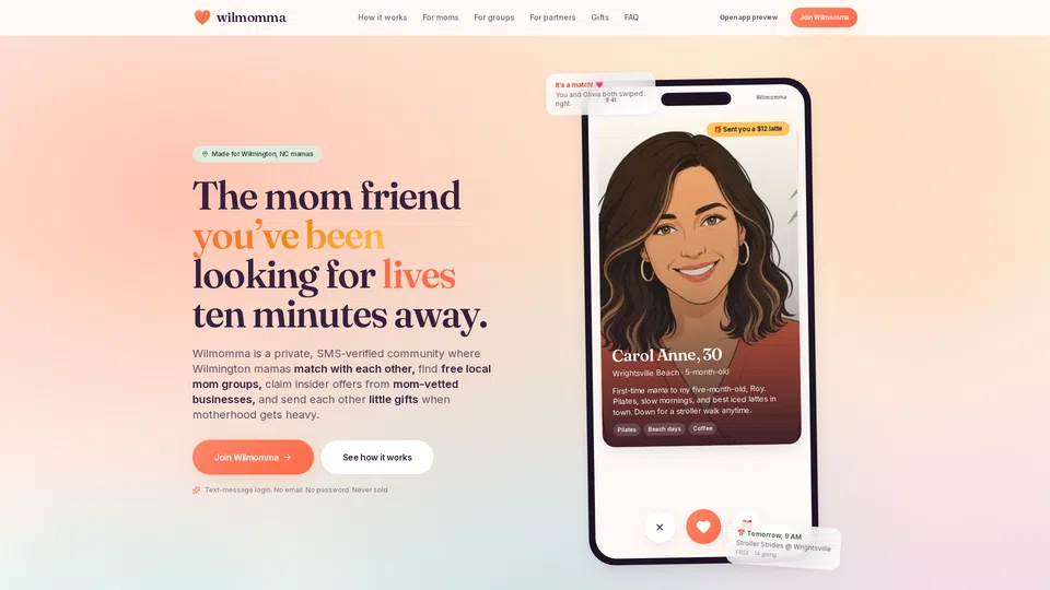 Homepage snapshot at launch